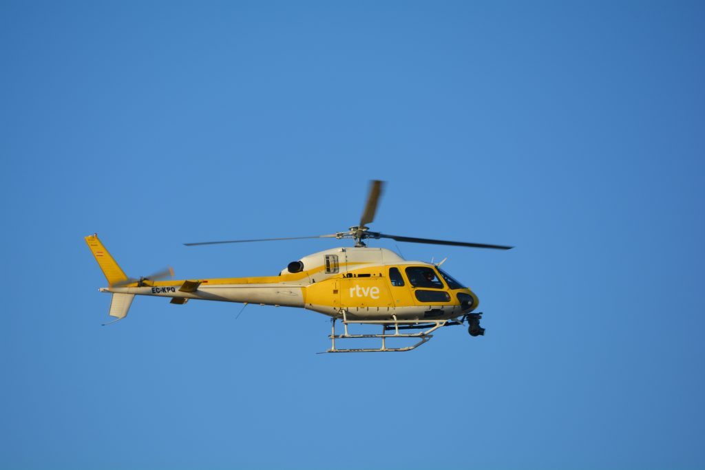 Detalle de uno de los helicópteros usados por TVE para los planos aéreos