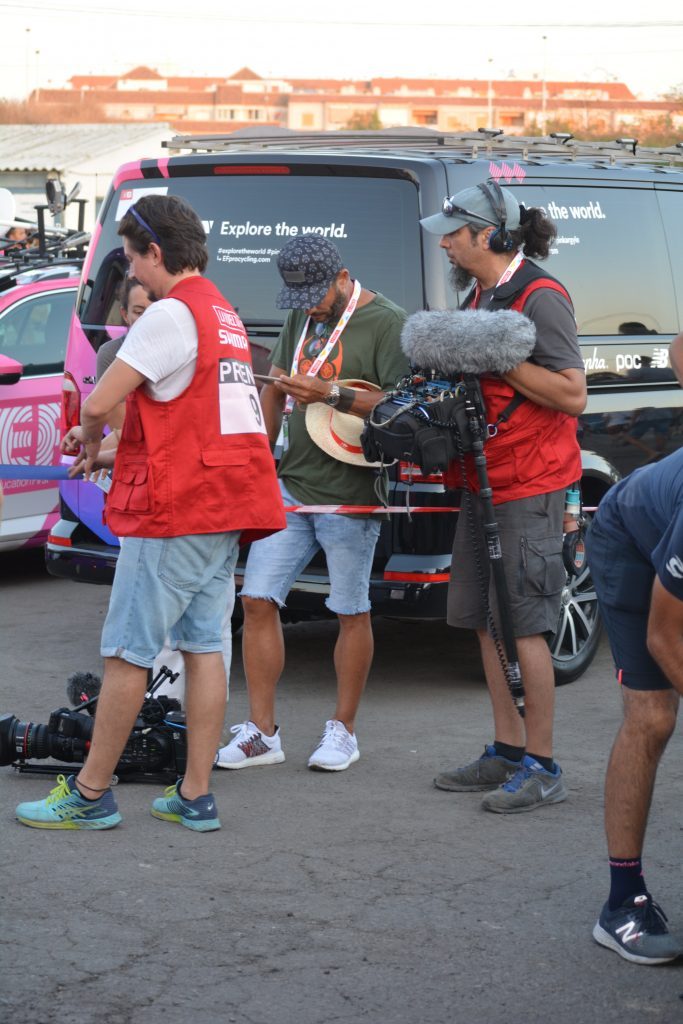 Equipo de periodistas de la organización de La Vuelta